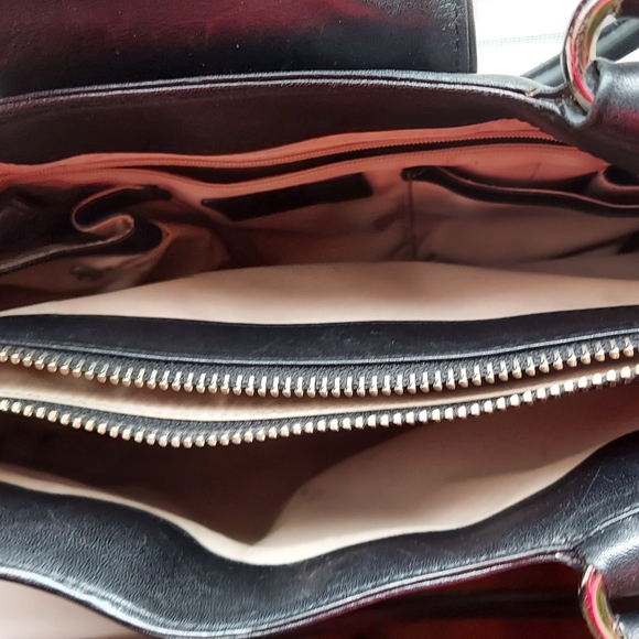 Women's Satchel Black  Leather Purse - Picture 3 of 5